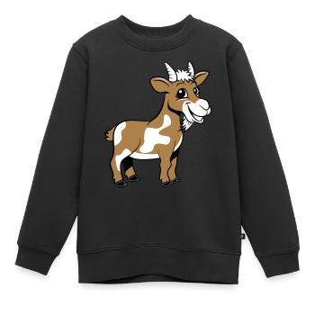 Ziege meckern lächeln - Kinder Premium Organic Sweatshirt - Schwarz - Vorne - AI Model Kid Female (0cm)