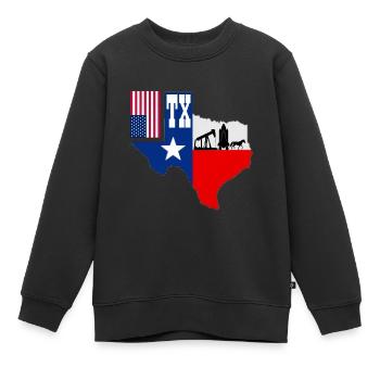 Texas - Sweat Premium enfant bio - noir - Devant - AI Model Kid Female (0cm)