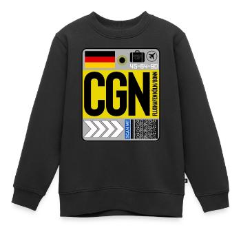 Flughafen Köln-Bonn - Kinder Premium Organic Sweatshirt - Schwarz - Vorne - AI Model Kid Female (0cm)