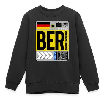 flughafen Berlin - Sweat Premium enfant bio - noir - Devant - AI Model Kid Female (0cm)