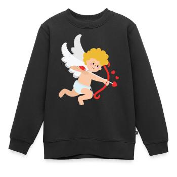 Amor Love Angel - Kids Premium Organic Sweatshirt - black - Front - AI Model Kid Female (0cm)