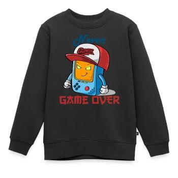Never Game over - Sweat Premium enfant bio - noir - Devant - AI Model Kid Female (0cm)