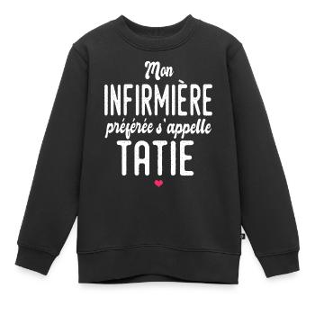 mon infirmière préférée s'appelle tatie humour - Sweat Premium enfant bio - noir - Devant - AI Model Kid Female (0cm)