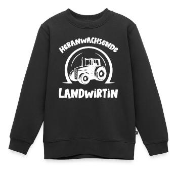 Nachwuchs Landwirtin Baby Nachwuchs Landwirtschaft - Kinder Premium Organic Sweatshirt - Schwarz - Vorne - AI Model Kid Female (0cm)
