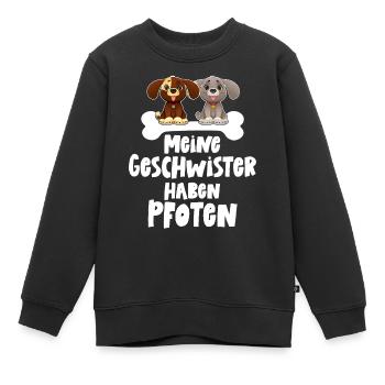 Meine Geschwister haben Pfoten Hunde Baby Katzen - Kinder Premium Organic Sweatshirt - Schwarz - Vorne - AI Model Kid Female (0cm)