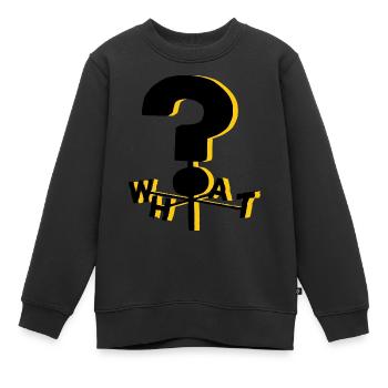 La gravité tombe QUOI? - Sweat Premium enfant bio - noir - Devant - AI Model Kid Female (0cm)