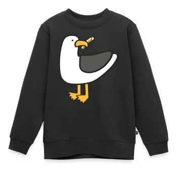Mouette gourmande - Sweat Premium enfant bio - noir - Devant - AI Model Kid Female (0cm)