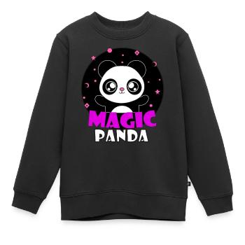 Magischer Panda - Kinder Premium Organic Sweatshirt - Schwarz - Vorne - AI Model Kid Female (0cm)