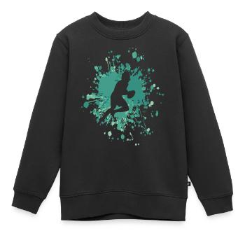 Quarterback Color Splash - Kinder Premium Organic Sweatshirt - Schwarz - Vorne - AI Model Kid Female (0cm)