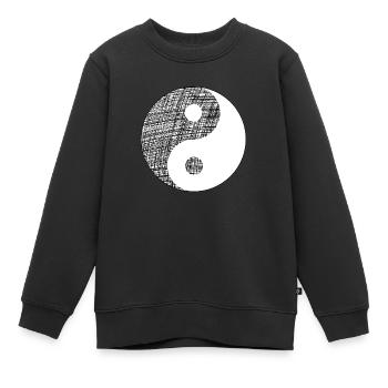 yin yang - Kinder Premium Organic Sweatshirt - Schwarz - Vorne - AI Model Kid Female (0cm)