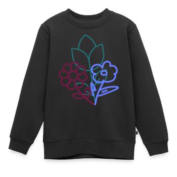 Flower Power - Kinder Premium Organic Sweatshirt - Schwarz - Vorne - AI Model Kid Female (0cm)