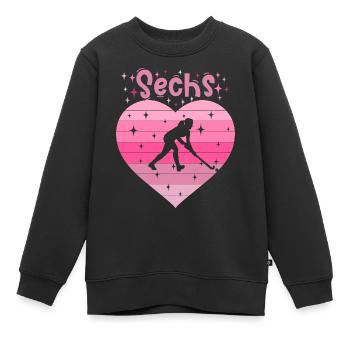 Hockeyspielerin 6. Geburtstag - Kinder Premium Organic Sweatshirt - Schwarz - Vorne - AI Model Kid Female (0cm)