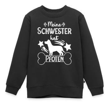 Meine Schwester hat Pfoten Hunde Baby Katzen - Kinder Premium Organic Sweatshirt - Schwarz - Vorne - AI Model Kid Female (0cm)