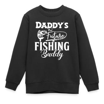 Daddy's little fishing partner baby little angler - Kids Premium Organic Sweatshirt - black - Front - AI Model Kid Female (0cm)