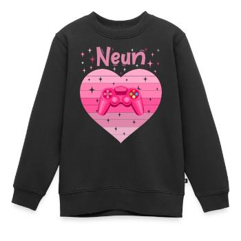 Mädchen Tochter 9. Geburstag Gaming Controller - Kinder Premium Organic Sweatshirt - Schwarz - Vorne - AI Model Kid Female (0cm)