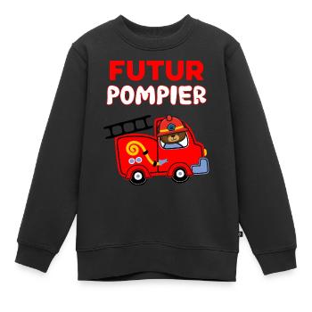 Futur Pompier Idée Cadeau Pour Mon Garçon - Sweat Premium enfant bio - noir - Devant - AI Model Kid Female (0cm)