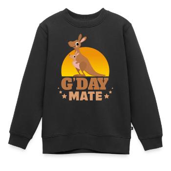 Känguru G-Day Mate - Kinder Premium Organic Sweatshirt - Schwarz - Vorne - AI Model Kid Female (0cm)