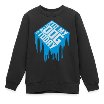 only talking to dog - Kids Premium Organic Sweatshirt - black - Front - AI Model Kid Female (0cm)