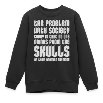 boissons de crânes ennemis - Sweat Premium enfant bio - noir - Devant - AI Model Kid Female (0cm)
