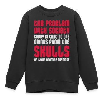 boissons de crânes ennemis - Sweat Premium enfant bio - noir - Devant - AI Model Kid Female (0cm)