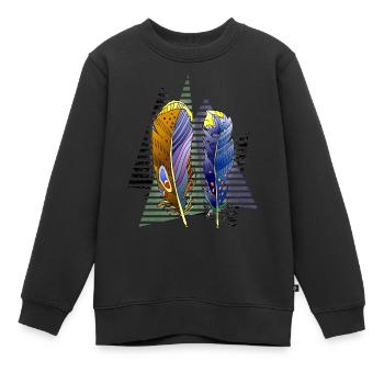 Feder - Kinder Premium Organic Sweatshirt - Schwarz - Vorne - AI Model Kid Female (0cm)