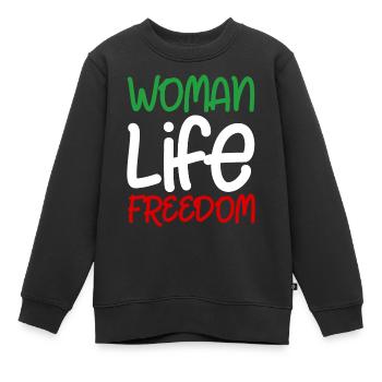 Liberté de vie de femme Iran Droits des femmes - Sweat Premium enfant bio - noir - Devant - AI Model Kid Female (0cm)