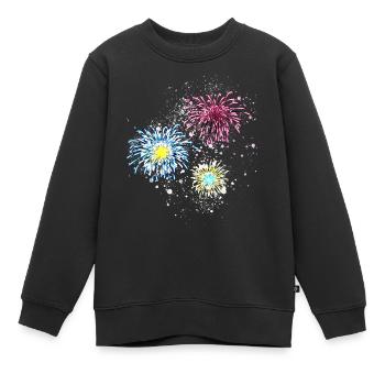 Feux d’artifice, fusées, étoiles, réveillon du Nouvel An, graffitis, colorés - Sweat Premium enfant bio - noir - Devant - AI Model Kid Female (0cm)