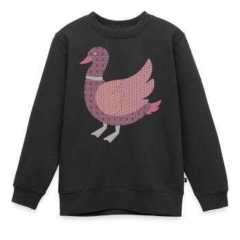 Canard décoré avec des motifs - Sweat Premium enfant bio - noir - Devant - AI Model Kid Female (0cm)