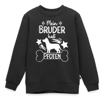 Mein Bruder hat Pfoten Hunde Baby Hund - Kinder Premium Organic Sweatshirt - Schwarz - Vorne - AI Model Kid Female (0cm)