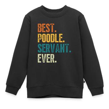 Bester Pudelhund Diener aller Zeiten Distressed Retro Font - Kinder Premium Organic Sweatshirt - Schwarz - Vorne - AI Model Kid Female (0cm)