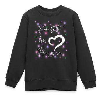 Konfetti im Herzen - Kinder Premium Organic Sweatshirt - Schwarz - Vorne - AI Model Kid Female (0cm)