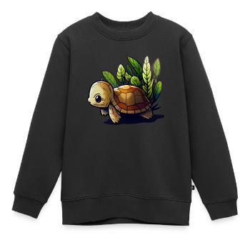 Süße Kleine Schildkröte - Kinder Premium Organic Sweatshirt - Schwarz - Vorne - AI Model Kid Female (0cm)