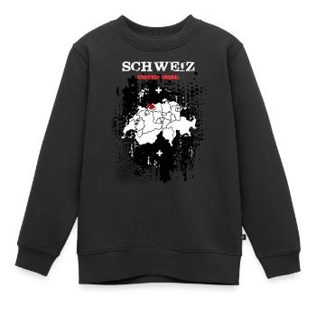 Kanton Basel - Kinder Premium Organic Sweatshirt - Schwarz - Vorne - AI Model Kid Female (0cm)