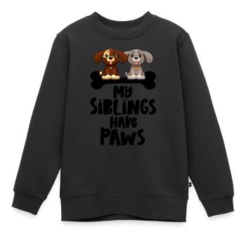 Meine Geschwister haben Pfoten Hunde Baby Katzen - Kinder Premium Organic Sweatshirt - Schwarz - Vorne - AI Model Kid Female (0cm)