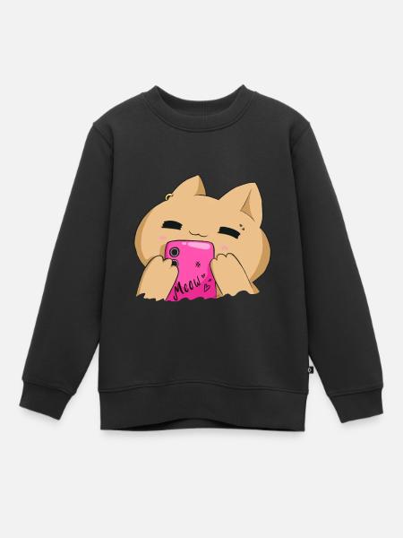 Miaou - Sweat Premium enfant bio - noir
