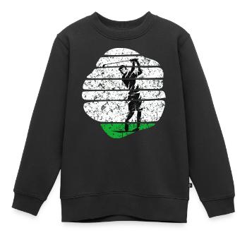 Golf voiturette de golf Golf sur terrain de golf - Sweat Premium enfant bio - noir - Devant - AI Model Kid Female (0cm)