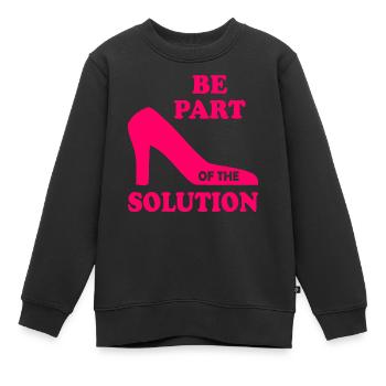 Be part of the solution - Sweat Premium enfant bio - noir - Devant - AI Model Kid Female (0cm)