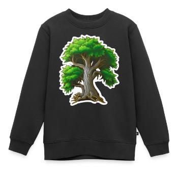 Pillar of Life: The Majestic Tree - Kids Premium Organic Sweatshirt - black - Front - AI Model Kid Female (0cm)