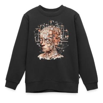 Abstract Mind - Kids Premium Organic Sweatshirt - black - Front - AI Model Kid Female (0cm)