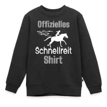 Schnell reiten Galopp Mädchen - Kinder Premium Organic Sweatshirt - Schwarz - Vorne - AI Model Kid Female (0cm)
