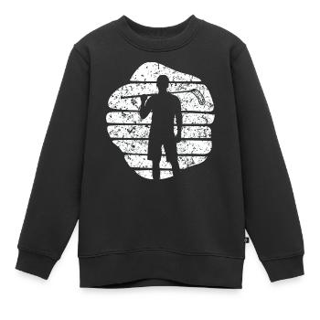 Floorball Unihockey FLOORBALL-Legende Floorballer - Kinder Premium Organic Sweatshirt - Schwarz - Vorne - AI Model Kid Female (0cm)