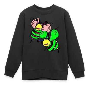 Bienen - Kinder Premium Organic Sweatshirt - Schwarz - Vorne - AI Model Kid Female (0cm)