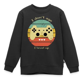 Jeux rétro - Sweat Premium enfant bio - noir - Devant - AI Model Kid Female (0cm)