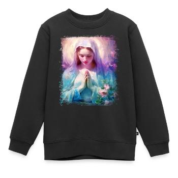 Sainte Marie Marie Vierge Marianne Vierge Marie Sainte - Sweat Premium enfant bio - noir - Devant - AI Model Kid Female (0cm)