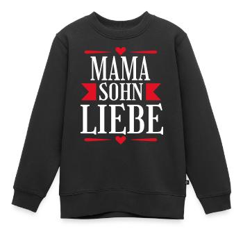 Mama Sohn Liebe Tshirt Geschenk Idee - Kinder Premium Organic Sweatshirt - Schwarz - Vorne - AI Model Kid Female (0cm)