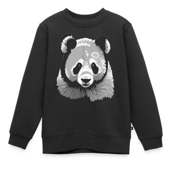 Stylized Baby Panda - Kids Premium Organic Sweatshirt - black - Front - AI Model Kid Female (0cm)