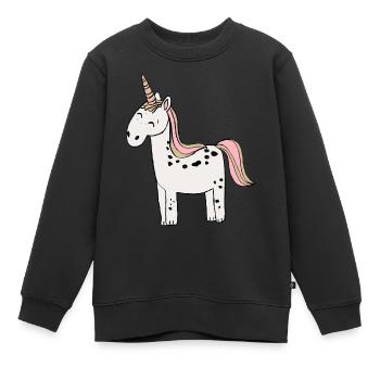 Licorne - Sweat Premium enfant bio - noir - Devant - AI Model Kid Female (0cm)