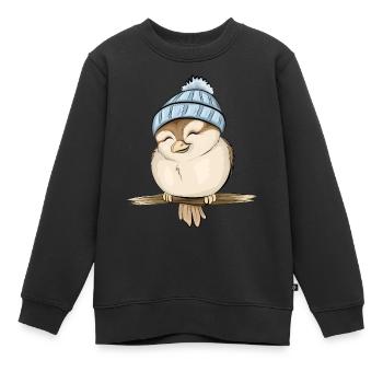 kleiner Spatz - Kinder Premium Organic Sweatshirt - Schwarz - Vorne - AI Model Kid Female (0cm)