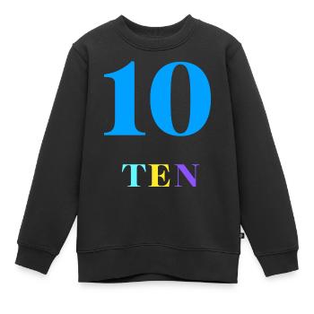 Zehn-10-jähriges Jubiläum - Kinder Premium Organic Sweatshirt - Schwarz - Vorne - AI Model Kid Female (0cm)