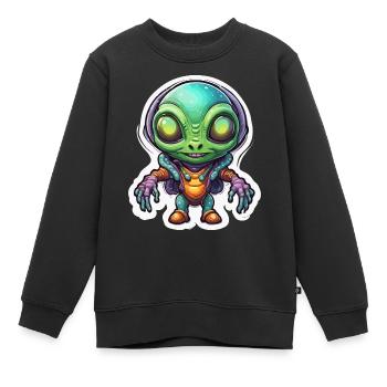 Alien / Außerirdisch / Ovni / Zone 51 / Tout / Mars - Sweat Premium enfant bio - noir - Devant - AI Model Kid Female (0cm)